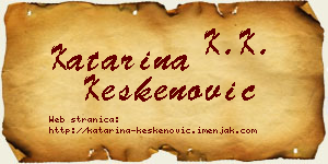 Katarina Keskenović vizit kartica